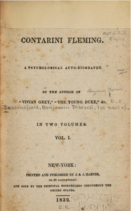Contarini Fleming, A Psychological Autobiography vol. 2