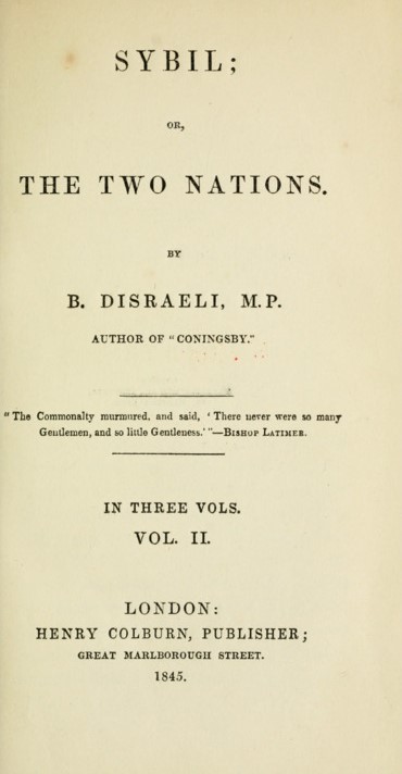 Sybil, or, The Two Nations vol. 2