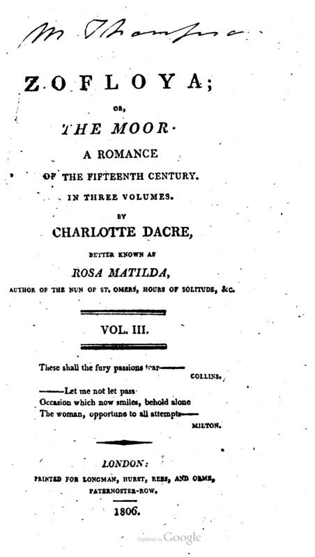 Zofloya; or, The Moor vol. 3
