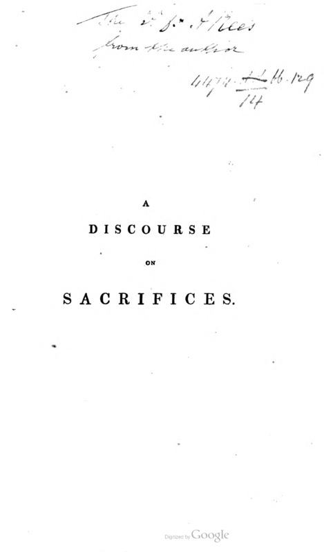 A Discourse on Sacrifices