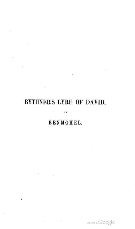 The Lyre of David, or Analysis of the Psalms: Wherein all the Hebrew Words are Given in English