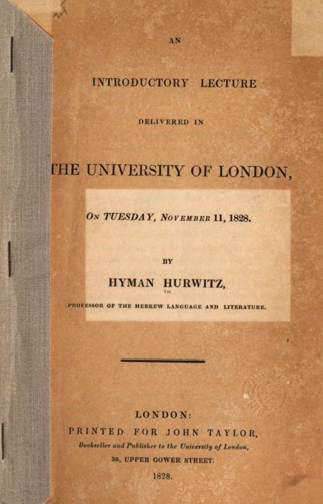 An Introductory Lecture Delivered in the University of London on Tuesday, November 11, 1828
